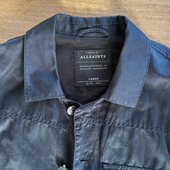 Men's All Saints Abson Overshirt Jacket in Black, Size L - Picture 10 of 14